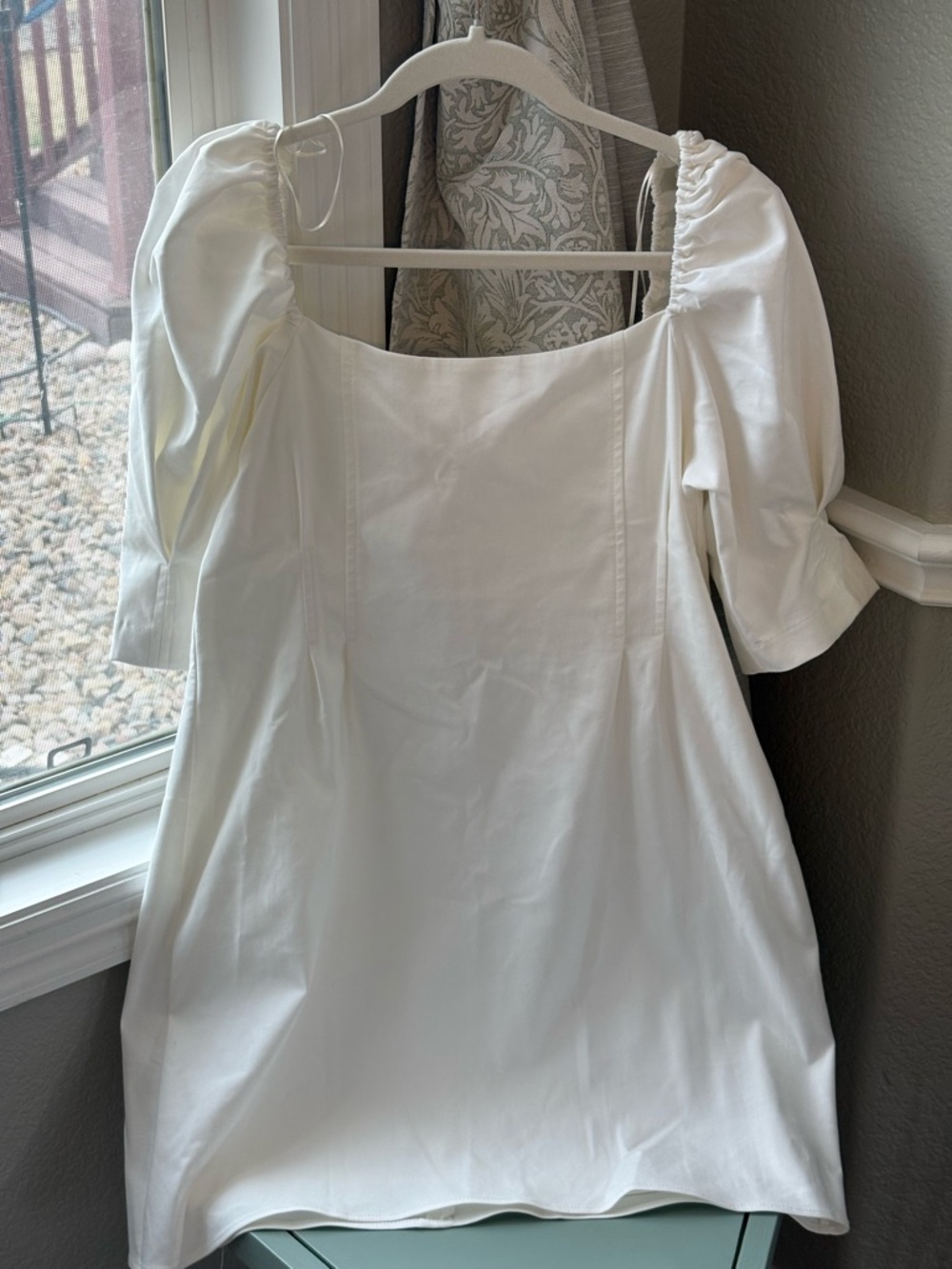 Zara Ivory Satin Mini Dress